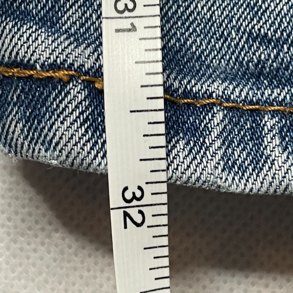 Levis 511 Mens Jeans 34x32 Light Wash Slim Jeans Frayed Hem Denim - Picture 12 of 16